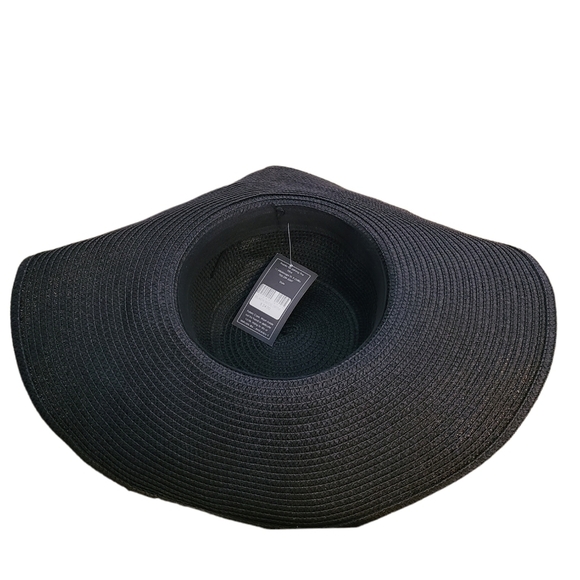 TRÏBE Straw Sun Hat with Wide Brim Foldable Roll-Up Hat NWT - Picture 3 of 4